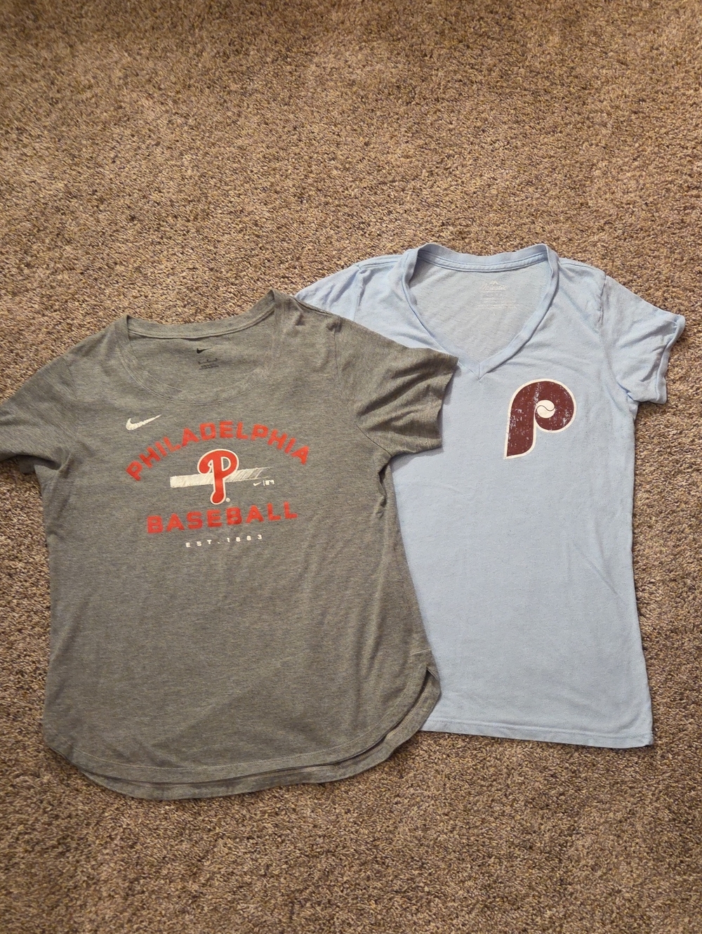 Nike Philadelphia Phillies T-Shirts - Gray & Light Blue